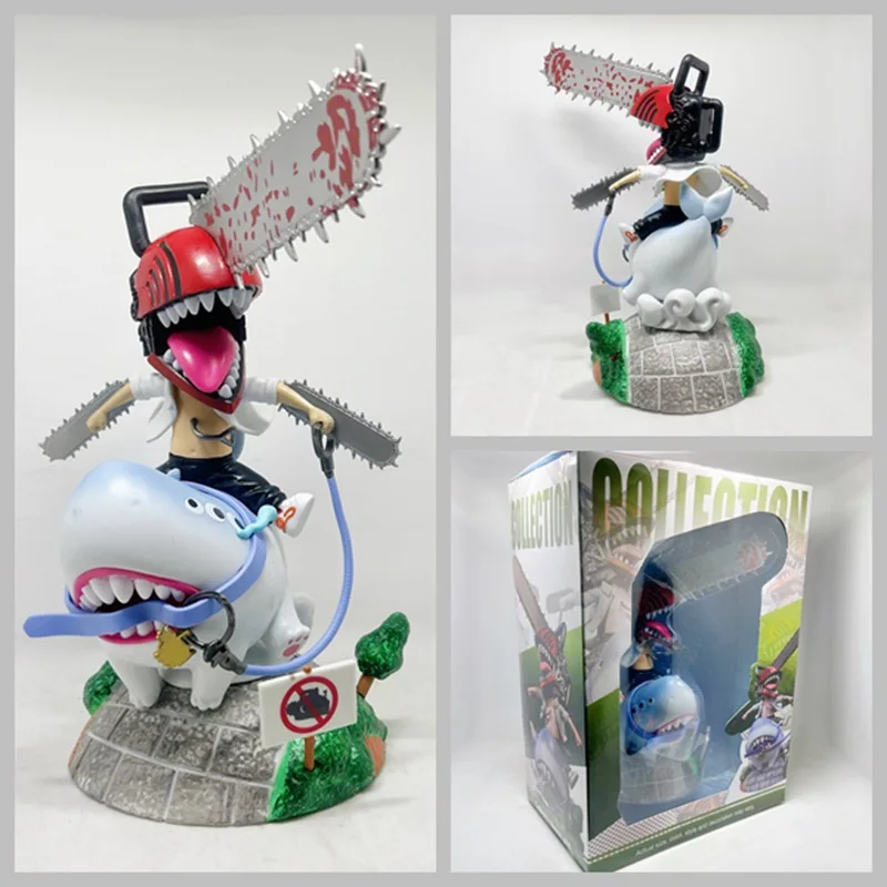 

24cm Anime Figure Chainsaw Man Denji Model Doll Figurine Shark Denji Pvc Action Figure Adult Collectible Decor Children Toy Gift