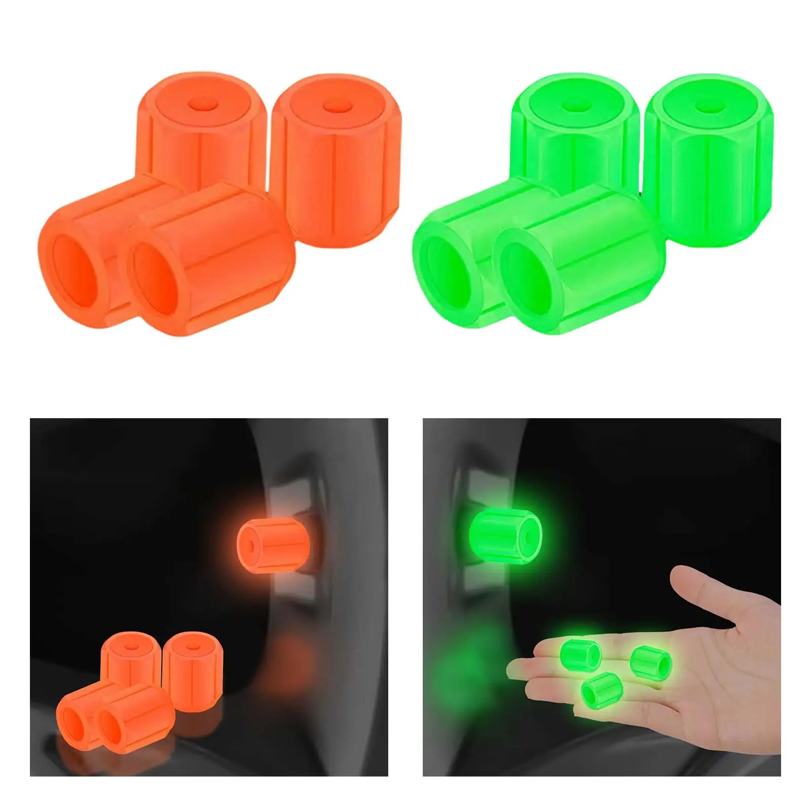 

8x Car Tire Valve Caps Illuminated Bike Tire Caps for Bike Motorcycle