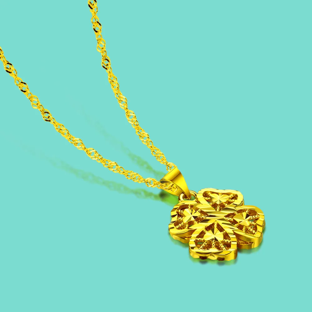 Новая мода полый кулон в виде клевера стерлинговое серебро 925 пробы золотого