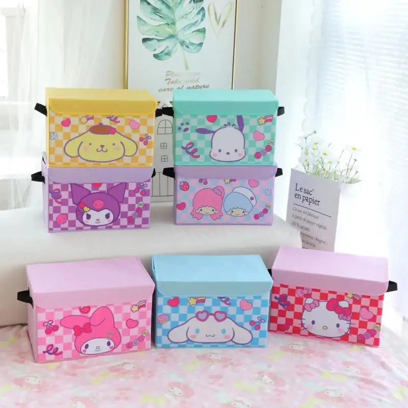 

Sanrio Cinnamoroll Storage Box Anime Hello Kittys Kuromi My Melody Bedroom Sundries Clothing High Capacity Organizer Toy Girl