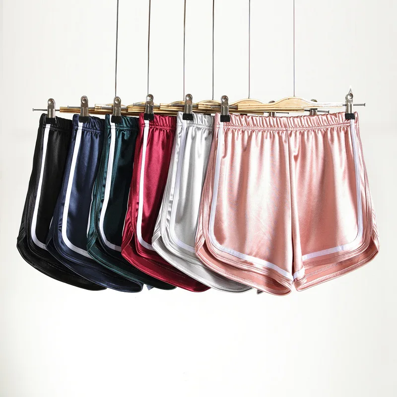 

New Women Shorts Summer Silky Slim Short High Waisted Casual Solid Color Hot Shorts Summer Fashion Clothes Short Femme X157
