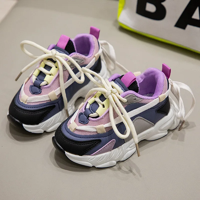 2022 Fashion Colorful Breathable Mesh Kid Sneakers Outdoor Running Shoes Child Girl Platform Sports Shoes for Girls basket fille