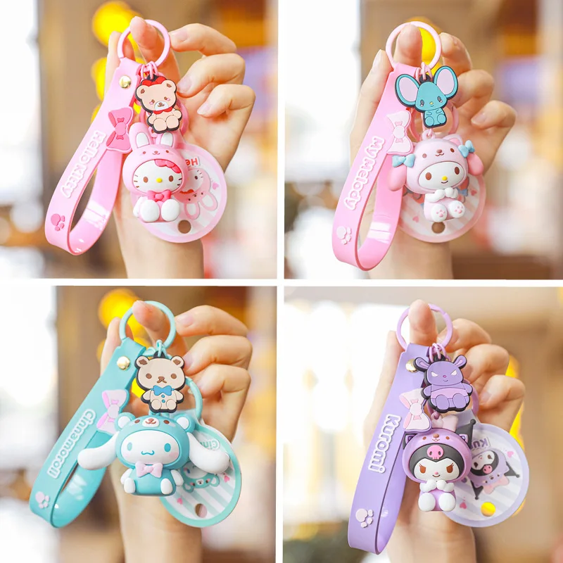 

Sanrio Hellokitty Mymelody Kuromi Kawaii мультфильм ПВХ брелок сумка Милая Подвеска Аксессуары для автомобиля брелок подвеска