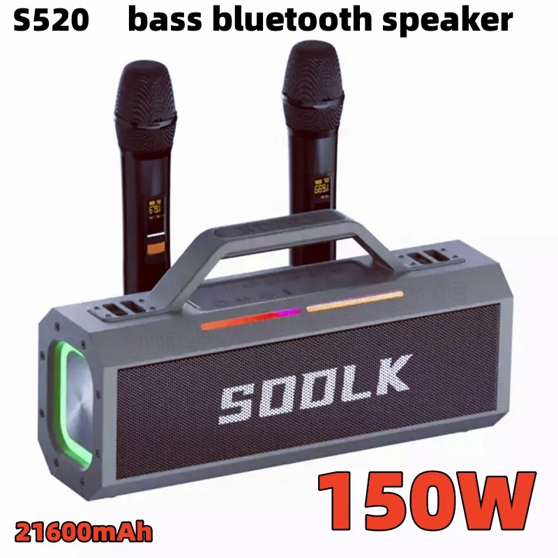

SODLK 150W Big Power Portable TWS Subwoofer Waterproof Sound Column Wireless NFC Bluetooth Speaker Outdoor Mobile Power Supply