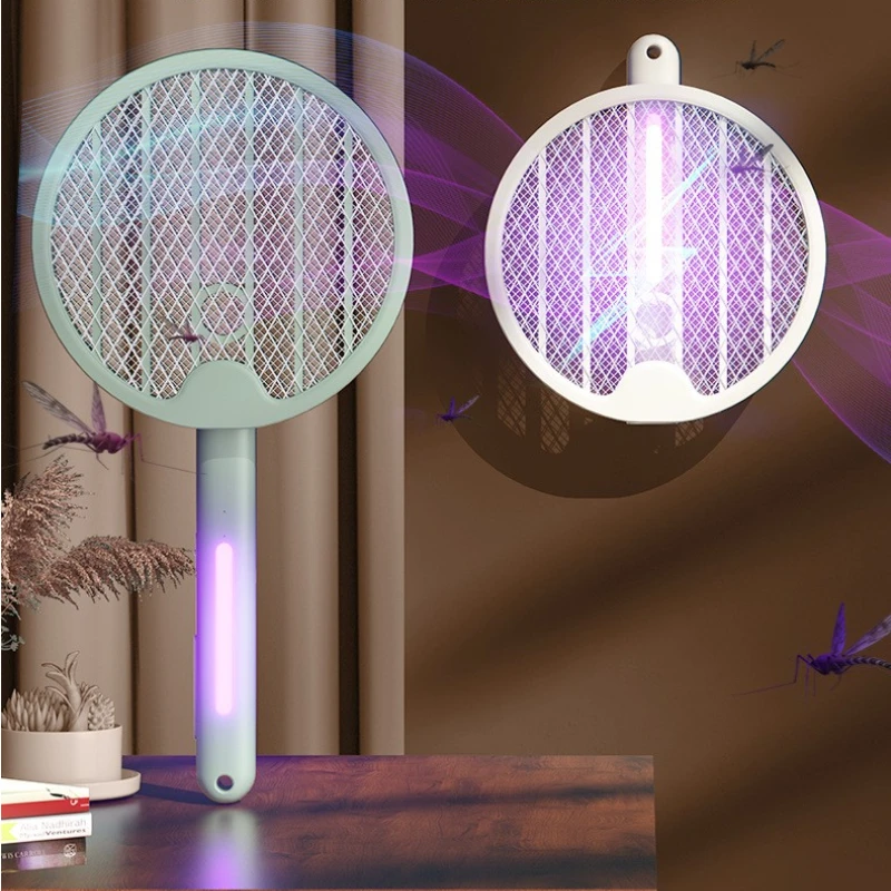 

2In1 LED Electric Mosquito Swatter Multicunctional Mute Fly Insect Trap Summer USB Mosquito Killer Lamp Non-radiation UV Zapper