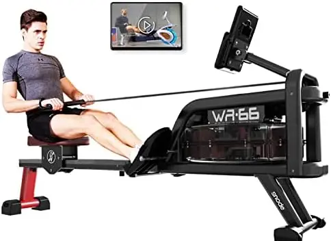 

Rowing Machine for Home Use with Bluetooth, 3.6/7.4 Gal Water Tank, Quality Rower Machine with Heavy Duty Frame, Soft Cushion, S