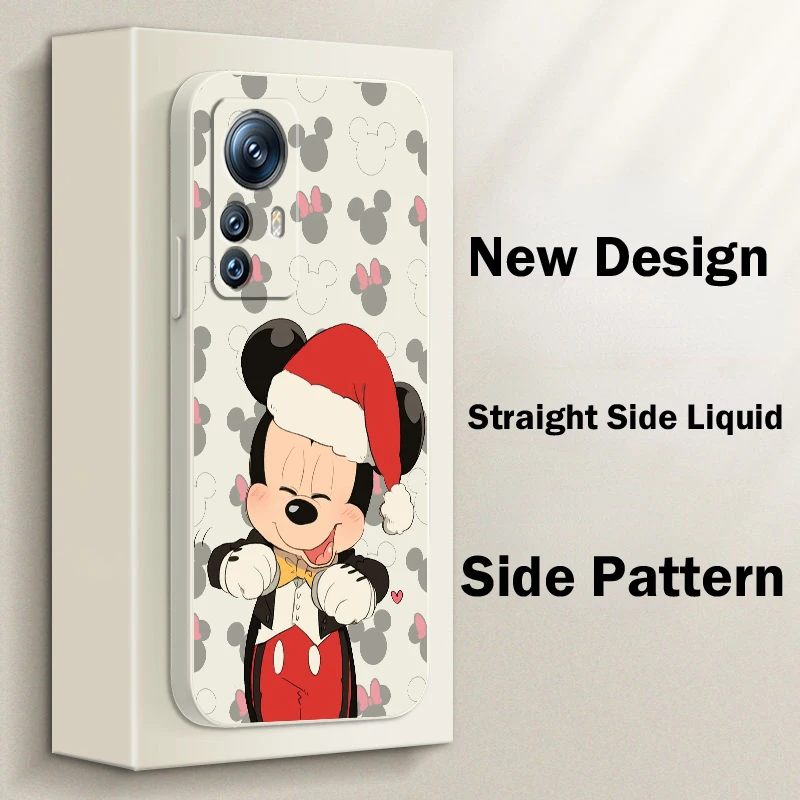 

Mickey Minnie Baby Mouse Liquid Rope Phone Case For Xiaomi 13 12T 12S 12 11 Ultra 11T 10T 9 Pro Lite 5G Cover Shell Capa Coque