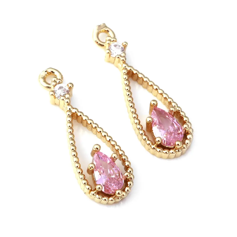 Подвески в форме капли из 18-каратного золота 10 шт