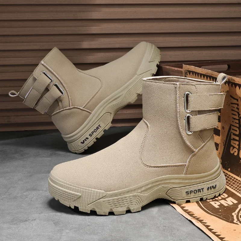 Зимние ботинки унисекс 2025 зимняя обувь для мужчин и женщин уличная теплая на меху