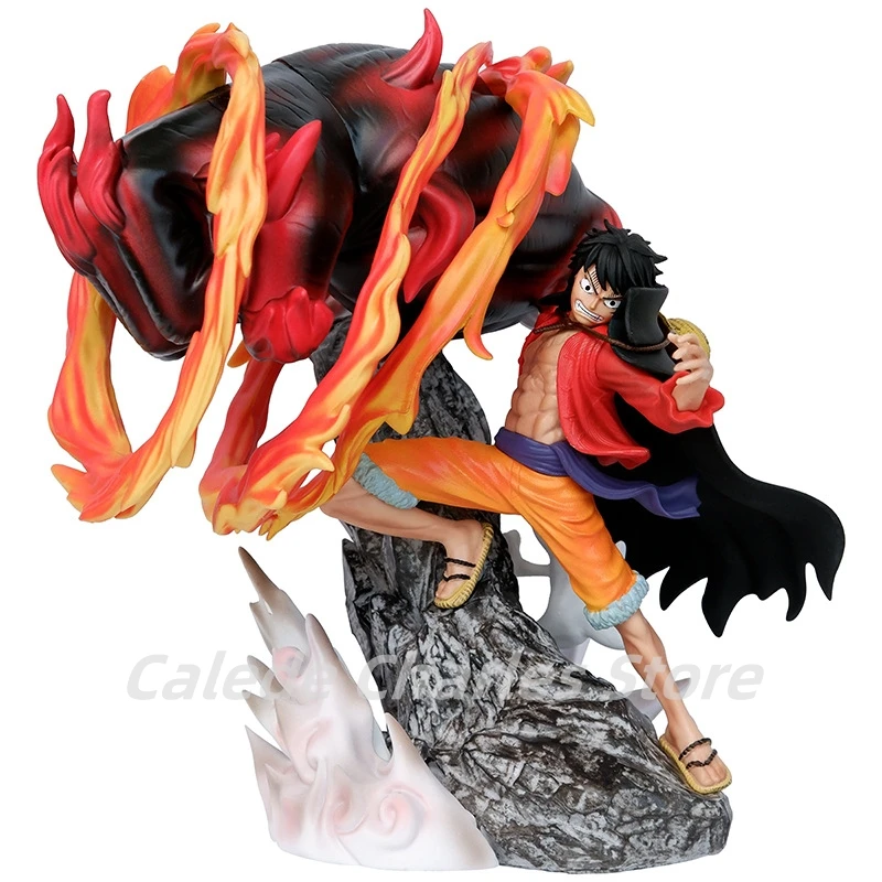 

25CM Anime Figure The Island Of Ghosts Gear 3 Industry Fire Luffy GK Figurine PVC Action Figures Collection Model Toys Gifts