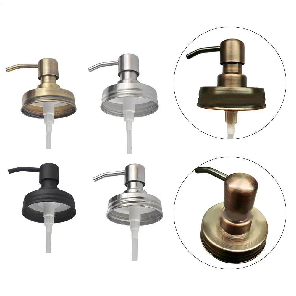 

Soap Dispenser Pump Stainless Steel Bottle Cap Bathroom Soap Dispenser Covers Lotion Shampoo Canning Lids Replacement Pump