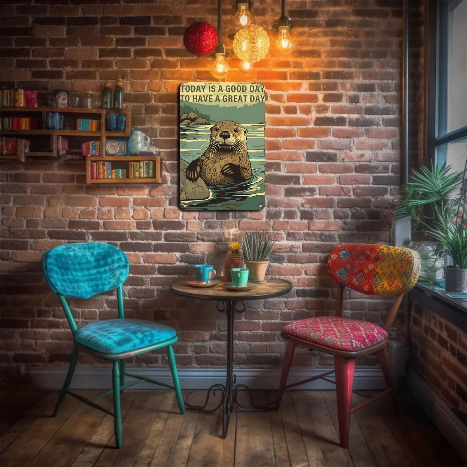 FLFGIDD алюминиевые оловянные знаки выдра сегодня хорошего дня винтажный настенный