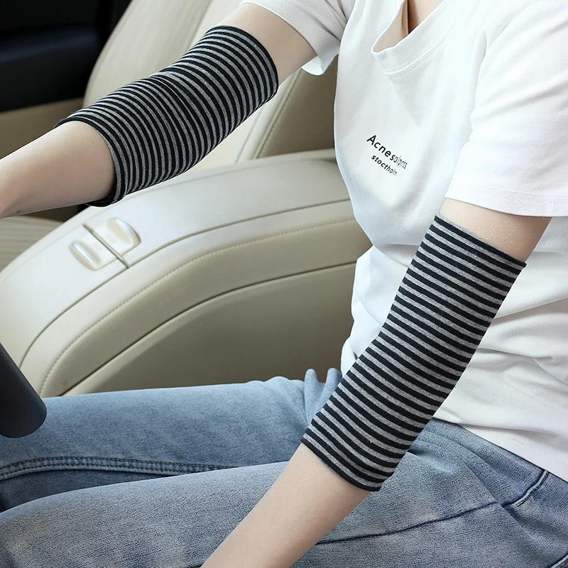 Унисекс осенние и зимние хлопковые грелки для рук с полосатым узором спортивного