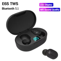 tws e6s wireless headphones bluetooth earphones headset with mic sport noise cancelling mini earbuds for xiaomi redmi a6lite