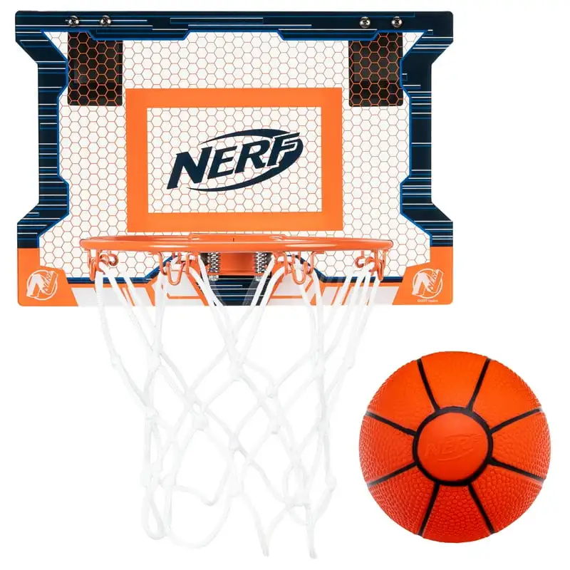 

the Door Mini Basketball Hoop Set - Pro Hoop Mini Hoop Set with Nerf Foam Basketball - Steel Rim Great for Dunking - Perfect Bed