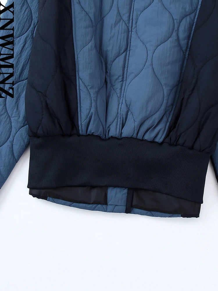 XNWMNZ Women Fashion Autumn Winter Patch Pockets Padded Jacket Coat Vintage Long Sleeve Button Female Outerwear Chic Tops