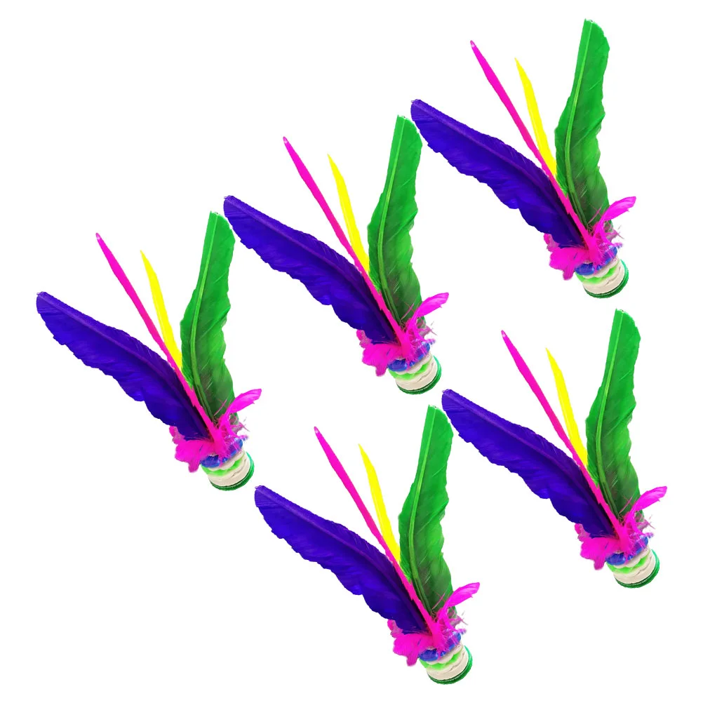 

5pcs Goose Hair Shuttlecock Plume Made Kicking Plaything Lightweight Shuttlecock