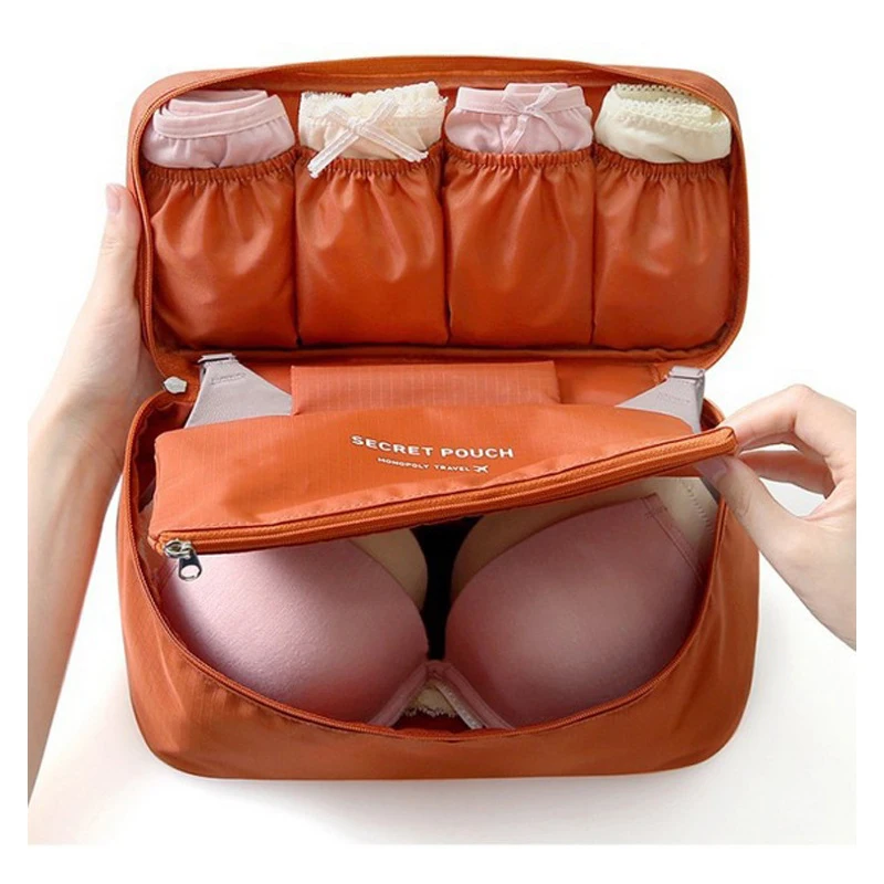 

Women Foldable Divider Organizer Cosmetic Underwear Organizer Lingerie Bra Luggage Suitcase Pouch Zip Cases Clothes Bra