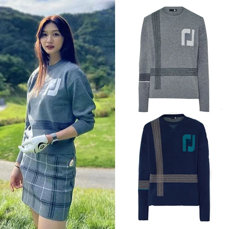 

Новинка, женская трикотажная футболка для гольфа с длинным рукавом, теплый свитер для тенниса и бадминтона, женская футболка для игры в голь...