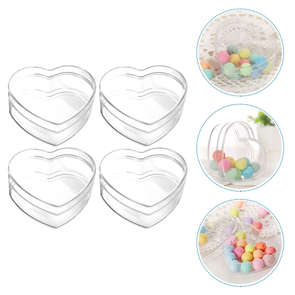 

Proposal Ring Holder Acrylic Storage Box Plastic Containers Adorable Heart Cases