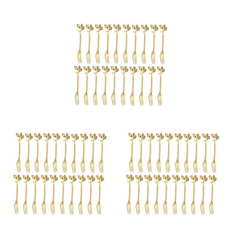 

Столовые приборы из нержавеющей стали в форме листа, 60 шт.