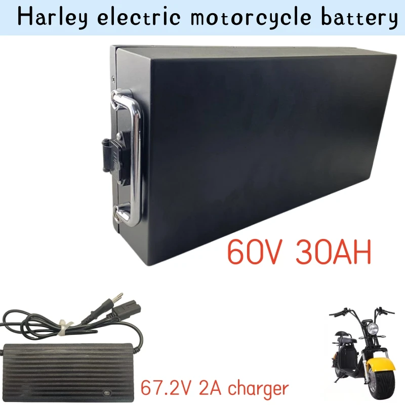 

Harley 60V 30Ah 2000w For Electric Car Foldable Electric Scooter Bicycle 18650 Lithium Battery Pack Waterproof With 67.2V 2A Cha