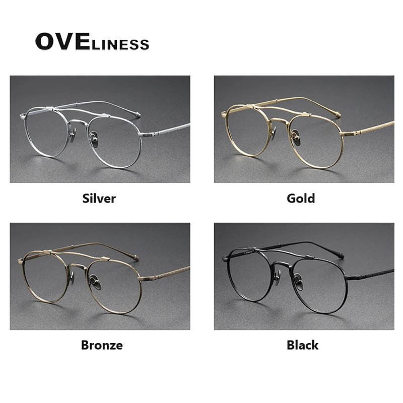 Оправа для очков Мужская из чистого титана в ретро-стиле