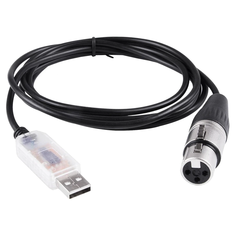 

Адаптер FT232RL USB к RS485 XLR, интерфейсный кабель DMX DMX512, кабель интерфейса для контроллера сценического освещения, 1 шт.