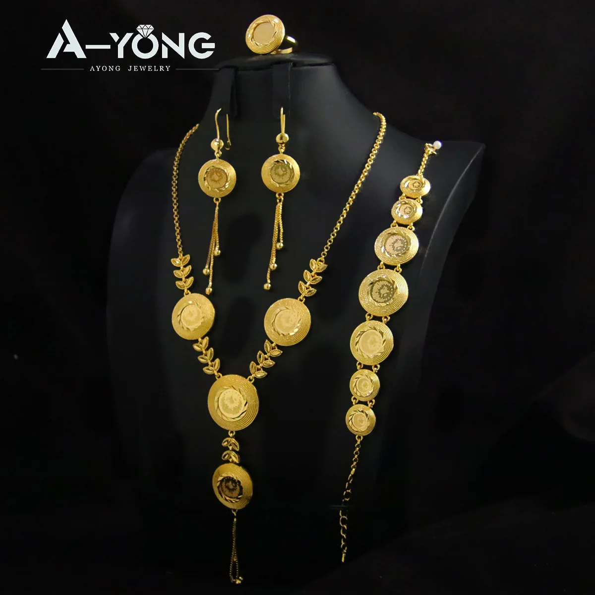 

AYONG New Arab Coin Necklace Sets 21k Gold Plated Luxury Turkish Totem Jewelry Set Dubai Women Bridal Wedding Parts