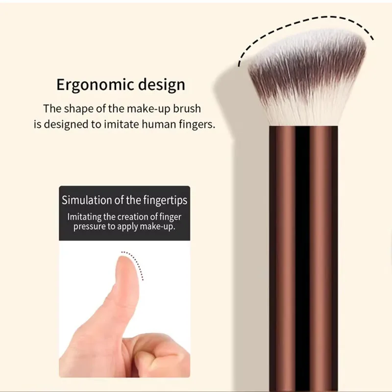 Фото Кисть для консилера с бесшовной отделкой, мягкие волосы, модный дизайн, односторонняя кисть для макияжа, косметический инструмент, изысканная сумка для хранения №5