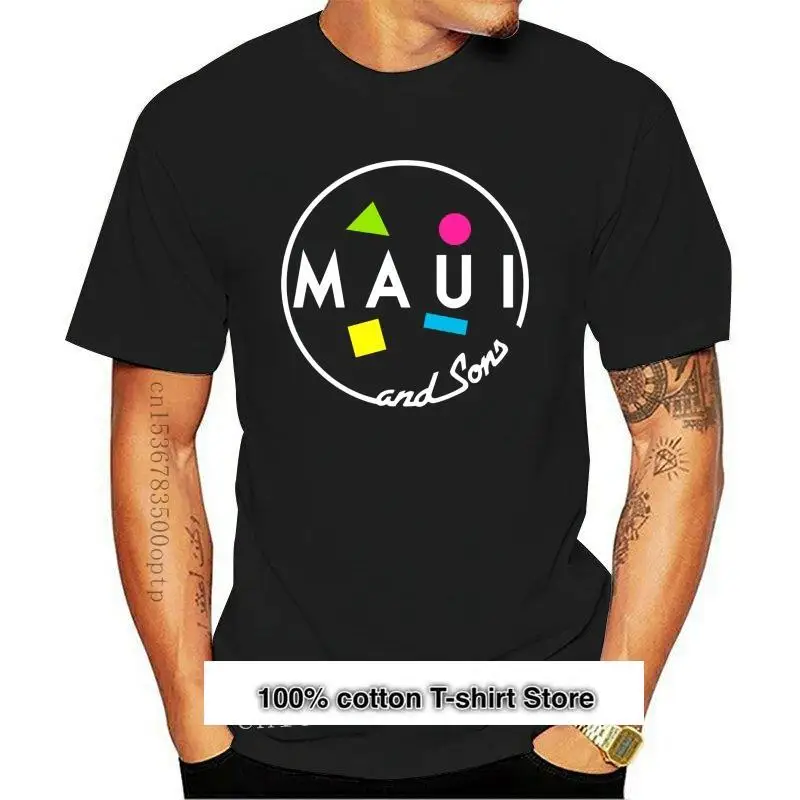 

Maui And Sons 5-camiseta negra para hombre, Camisa de algodón de talla S 3Xl, 2021, nueva, gran oferta, 015870