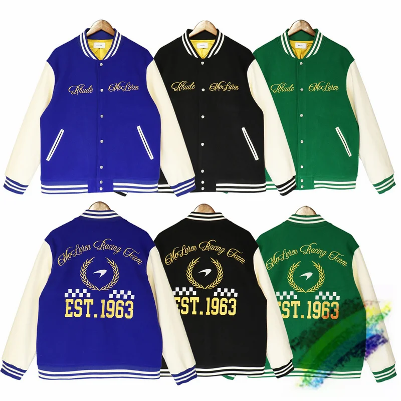 

Блестящая Мужская Женская бейсбольная куртка ревеня с цветочной вышивкой шерстяные куртки-бомберы