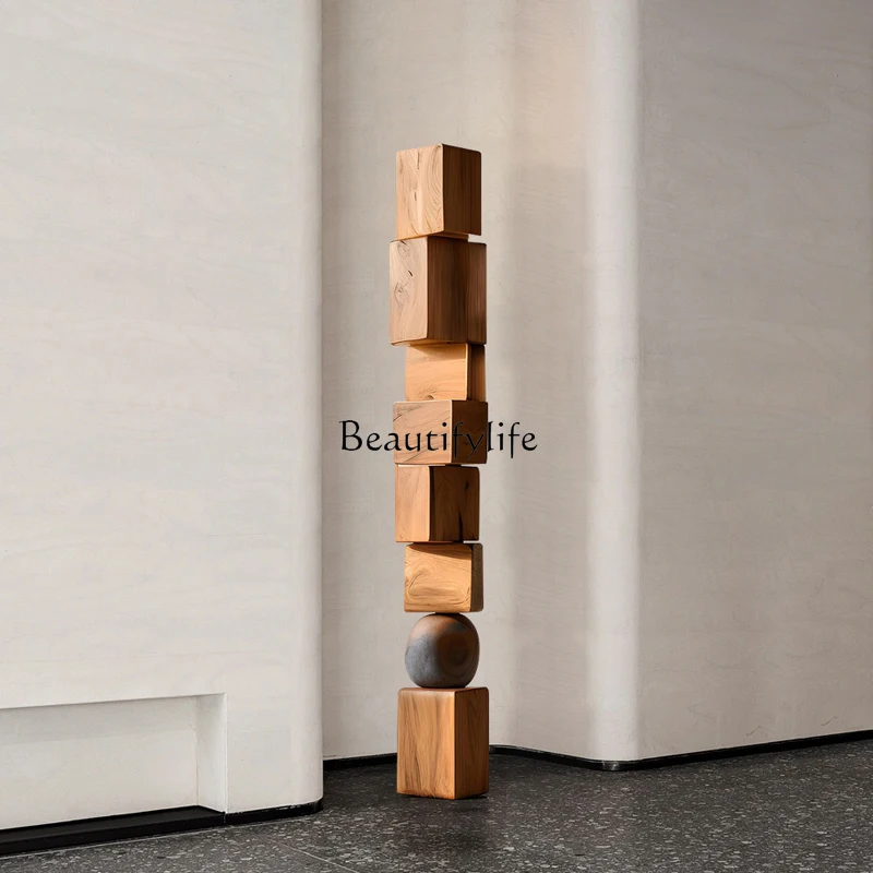 B &amp Отель Скульптура из цельного дерева Искусство Геометрические колонны