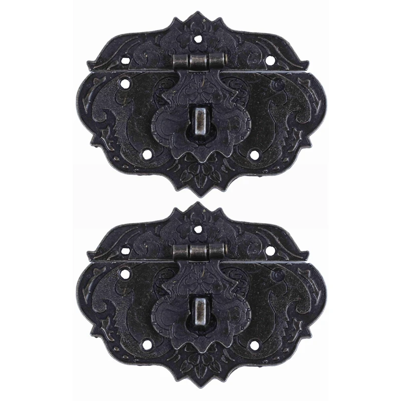 

2X Wooden Case Chest Toolbox 77Mm X 57Mm Clasp Hasp Latches Bronze Tone