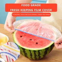 disposable food cover durable plastic wrap elastic food lids for fruit bowls cups caps storage kitchen fresh keeping saver bag
