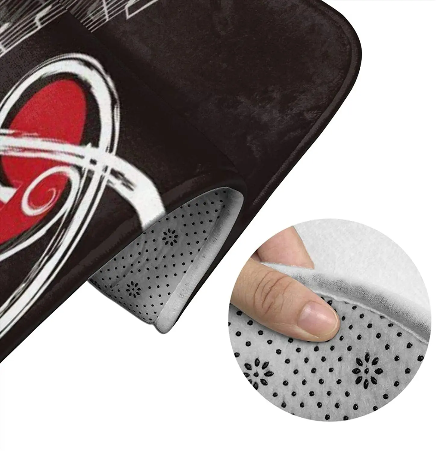 

Music Symbols Bathroom Mat Sets 3 Piece Set Rugs Memory Foam Mat Set Toilet Seat Cover Bath Mat Lid Cover