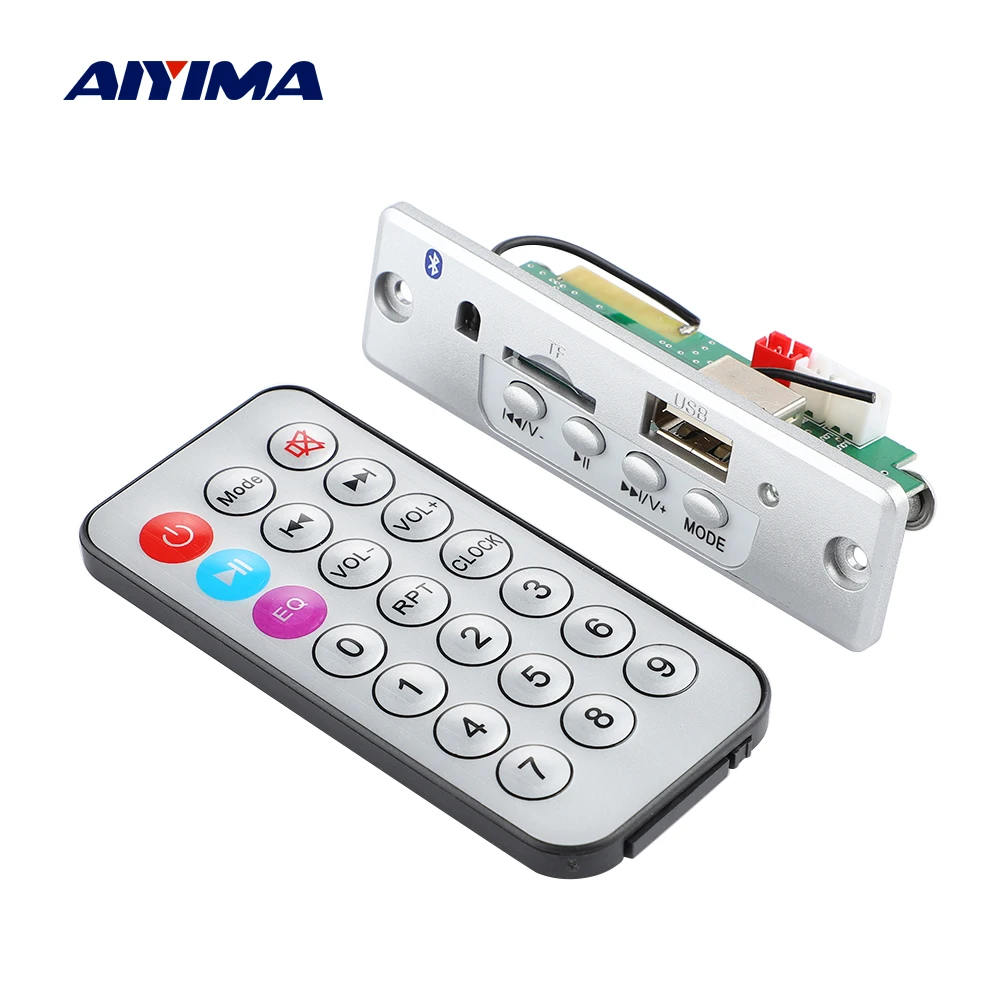 

AIYIMA MP3 Audio Decoder Bluetooth Amplifier Board 3Wx2 Stereo Amplifier Support U Disk FM Radio SD Card Decoding DC3.7-5V