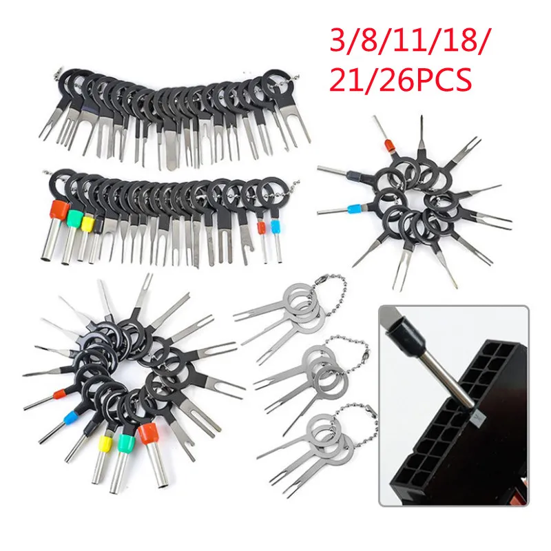 

3/8/11/18/21/26PCS Automotive Plug Terminal Removal Tool Car Wire Removal Tool