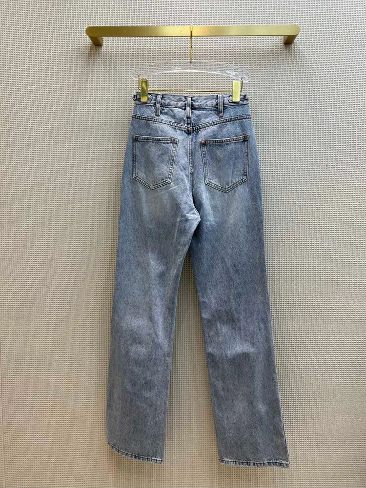 

Роскошные прямые джинсовые брюки для женщин, модные облегающие джинсовые брюки для поездок, высококачественные джинсы с высокой талией и 3D ...