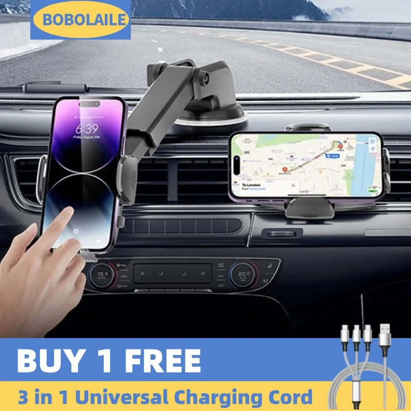 

Phone Mount for Car Dashboard Windshield Air Vent 3 in 1 Hand Free Mount Compatible for iPhone 14 Pro Max Samsung All Cell Phone