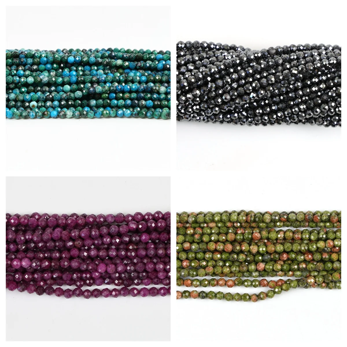 Abt.4 мм природный камень граненый агат лунный питерсит унакит свободные бусины