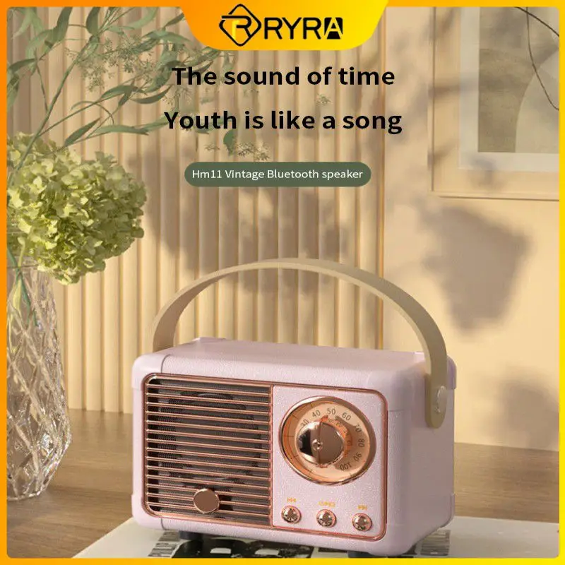 

RYRA Mini Portable Creative retro radio bluetooth speaker portable gift mobile phone subwoofer nostalgic usb mini audio HM11