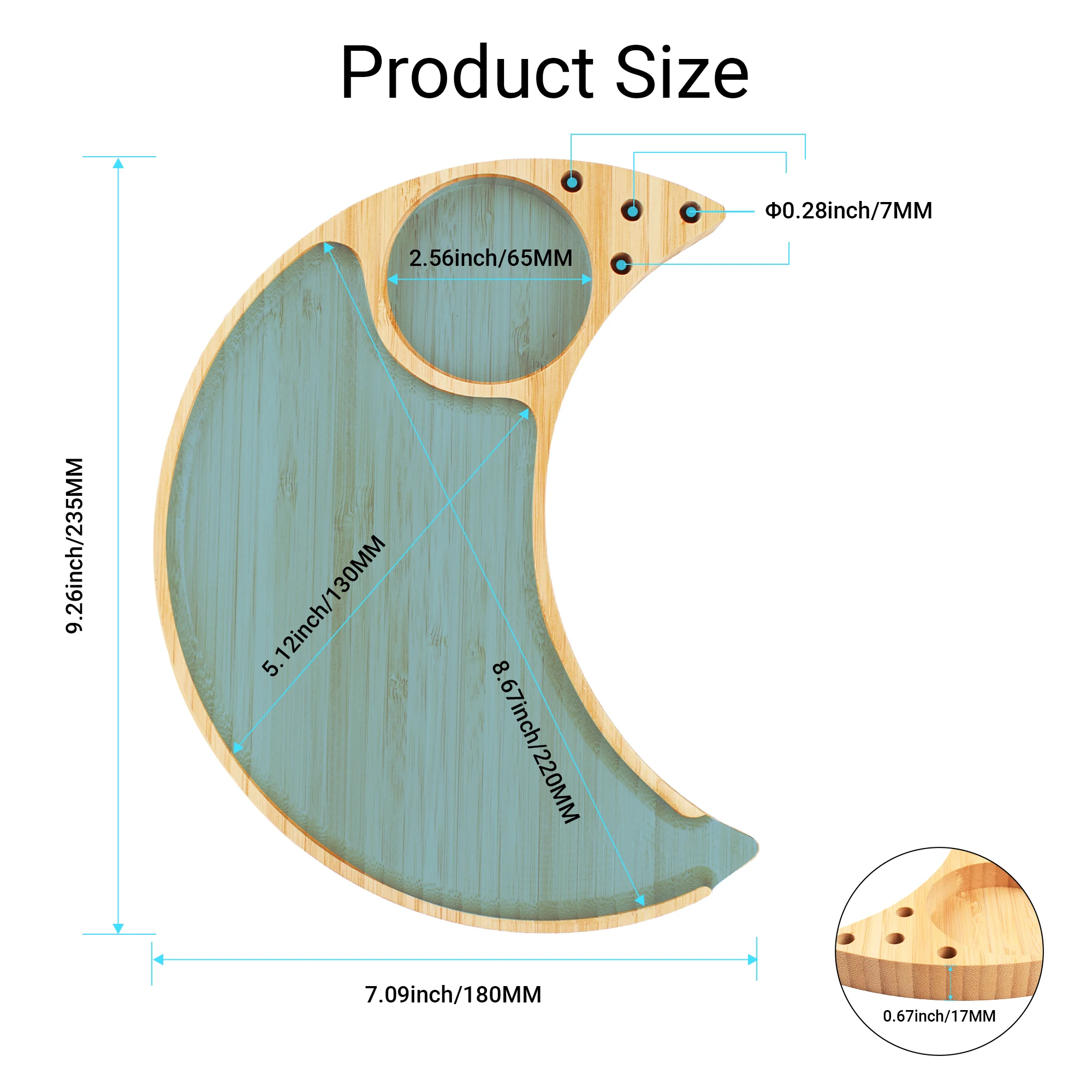 Милый бамбуковый поднос большой для курения Луны сигарет с предварительно