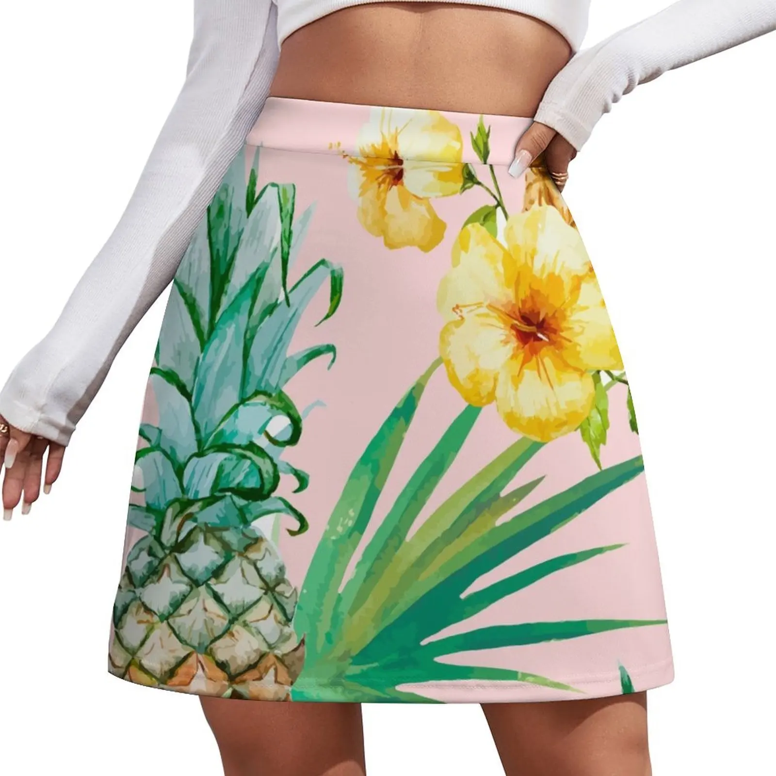 Гавайи винтажные тропические ботанические джунгли цветочные акварельные румяна