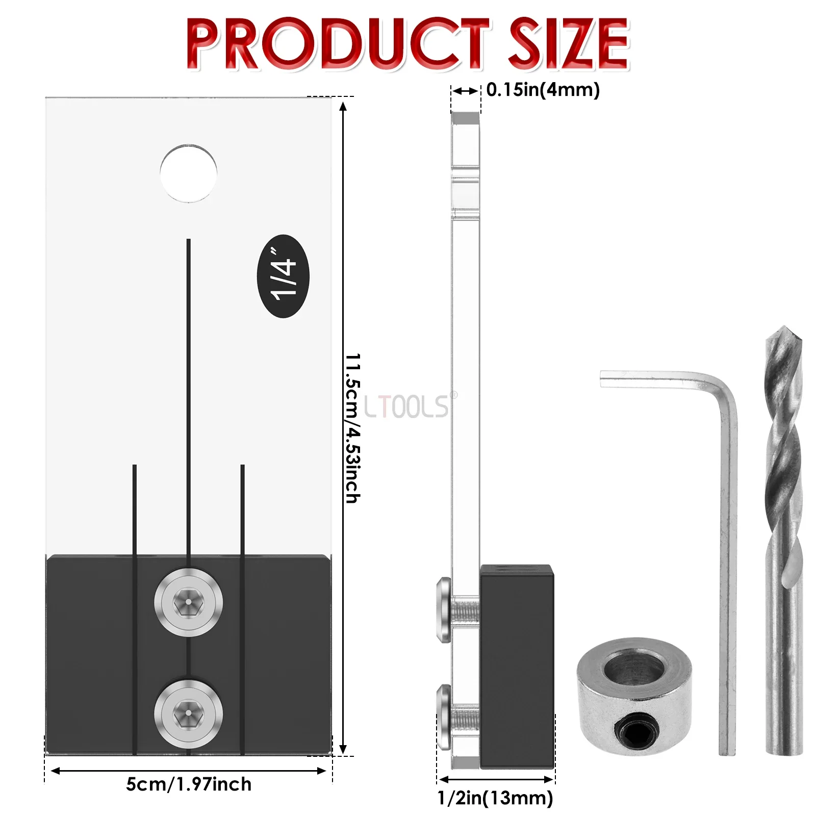 Набор приспособлений для сверления отверстий в деревообработке акриловый