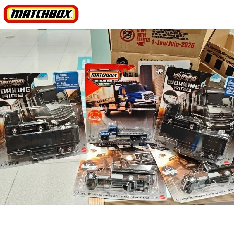 Фото Коллекционная модель грузовика Matchbox: Рабочая техника JCY27-J из сплава, Mercedes-Benz, Ford, International, для коллекционирования №1