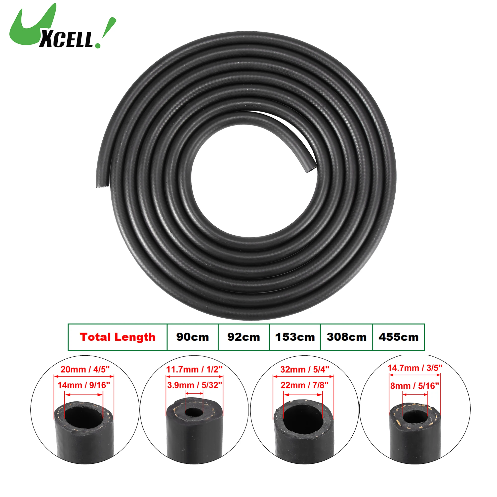 Шланг UXCELL 90-455 см в длину, шланг NBR, нажимной шланг для небольших двигателей, трубки из нитриловой резины 8 мм, 14 мм, внутренний диаметр 20 мм, 32 мм, внешний диаметр