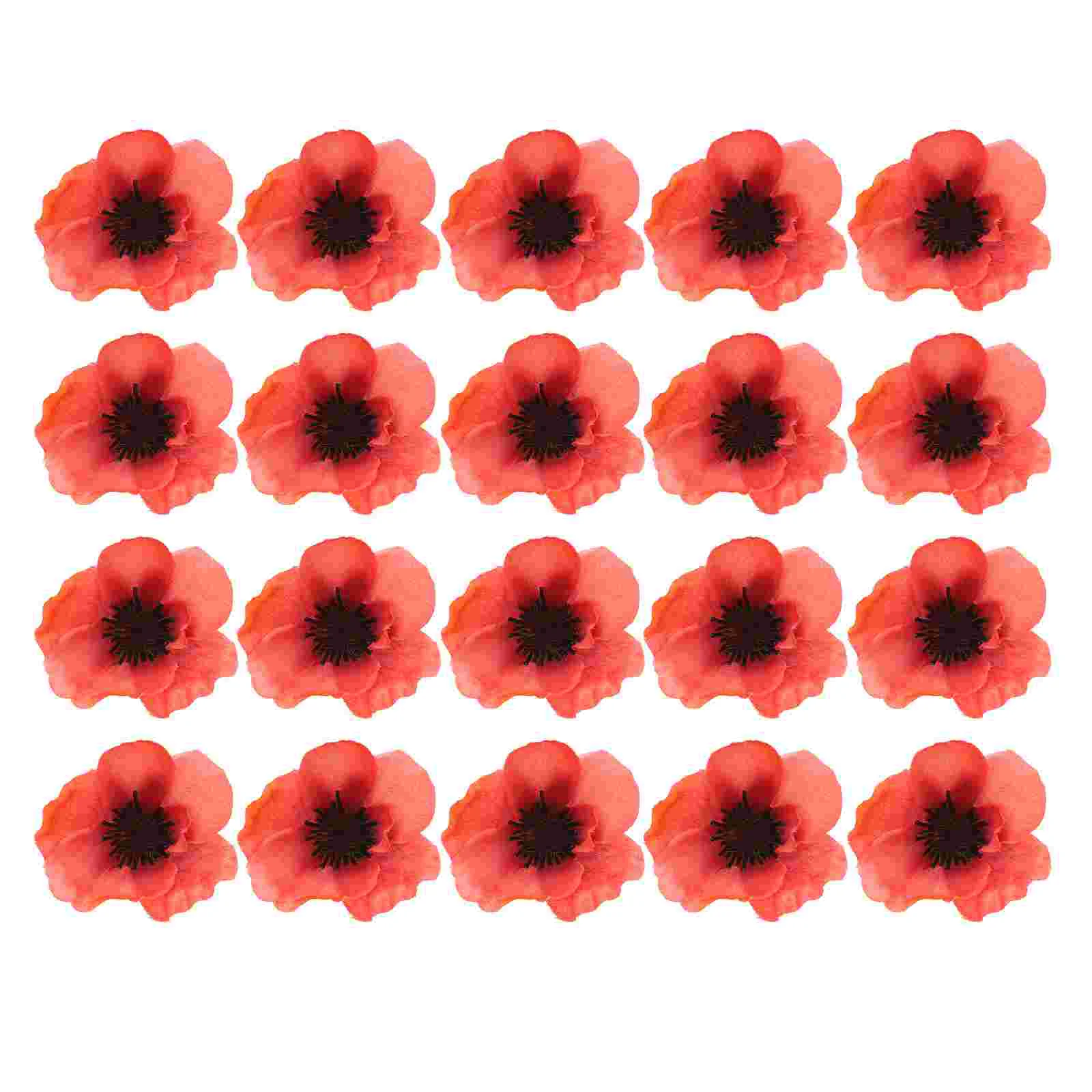 

Flower Fake Heads Silk Flowers Artificial Poppy Bouquets Wedding Arrangement Simulation Faux Photo Confettie Prop Xmas Poppies
