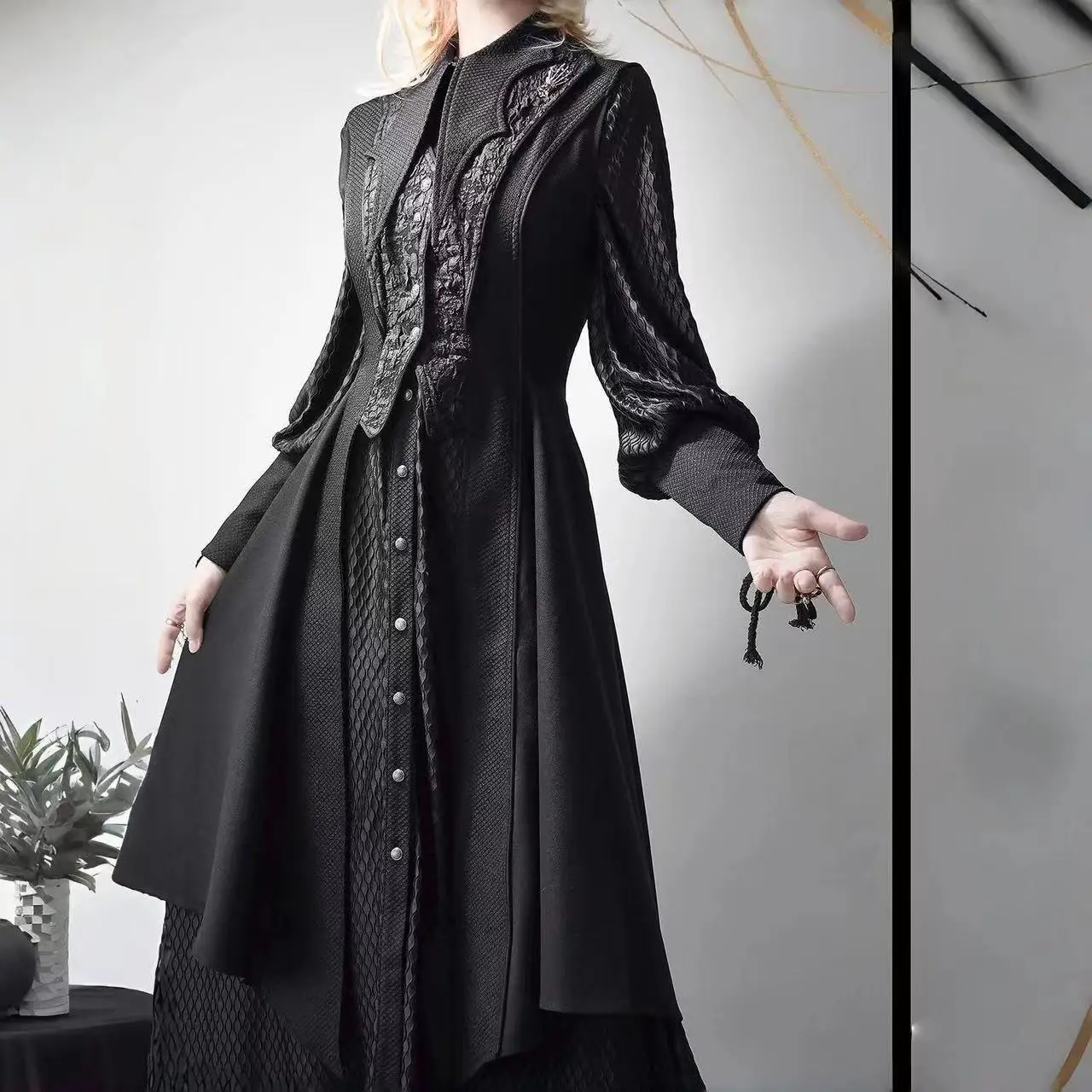 Темно-черный готический стиль Лолита Принц Косплей Костюм Женская ниша Стильная