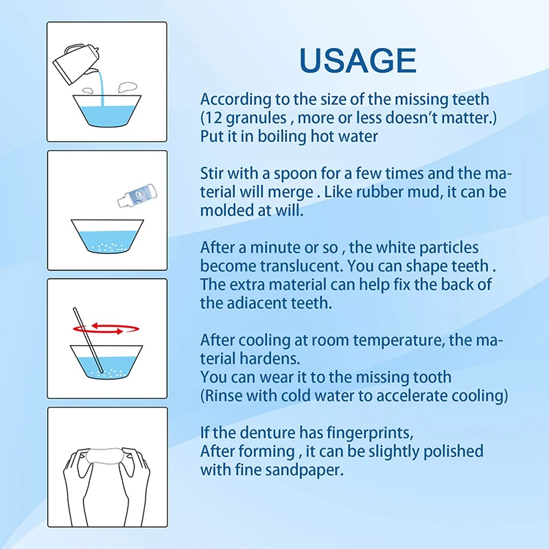 Набор для временного ремонта зубов клей накладных с зазором 5/10/15/30 мл